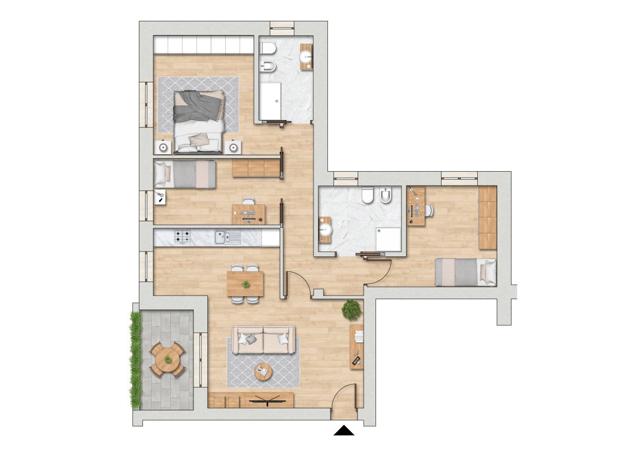 Edificio B - Interno 3.jpg - Appartamento Via Calzolara, Valsamoggia - planimetria 1