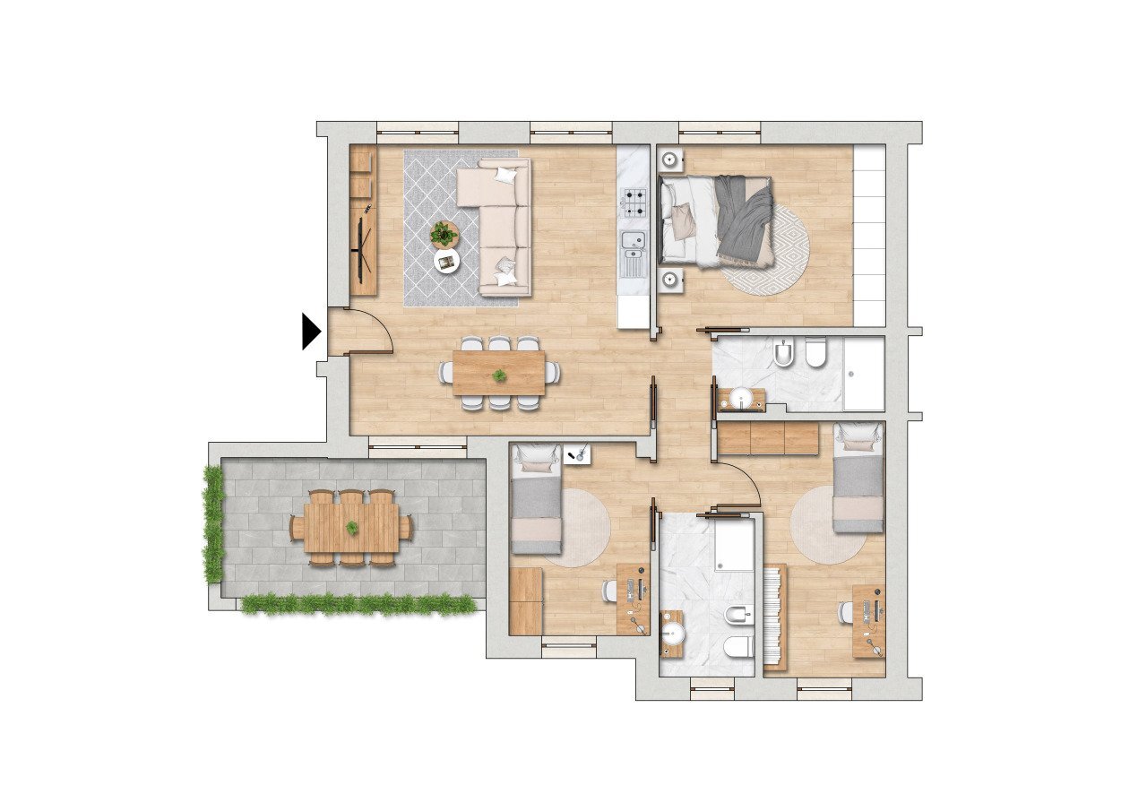 Edificio A - Interni 3-4.jpg - Appartamento Via Calzolara, Valsamoggia - planimetria 1