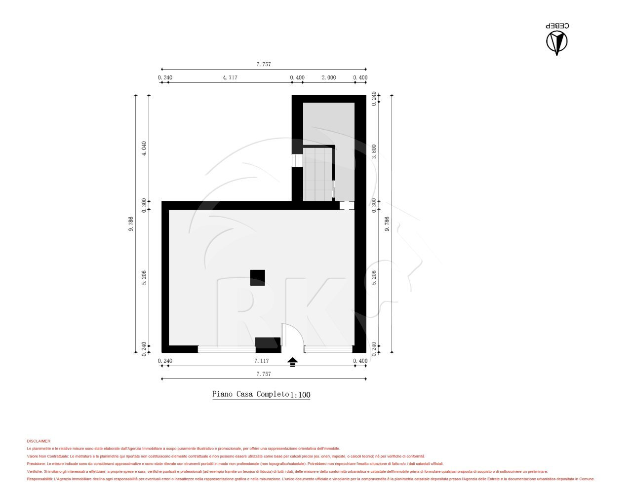 planimetria - Locale Commerciale VIA SANT'ISAIA 72, Bologna - planimetria 1