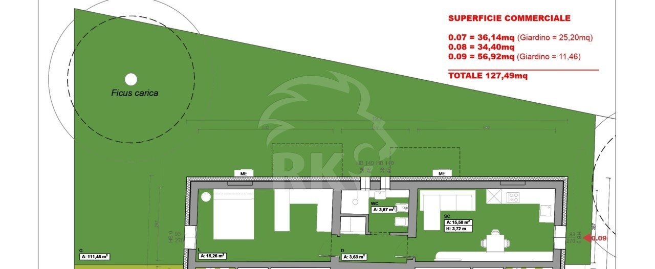 BILO 09.jpg - Monolocale via Castiglione  91, Bologna - planimetria 1