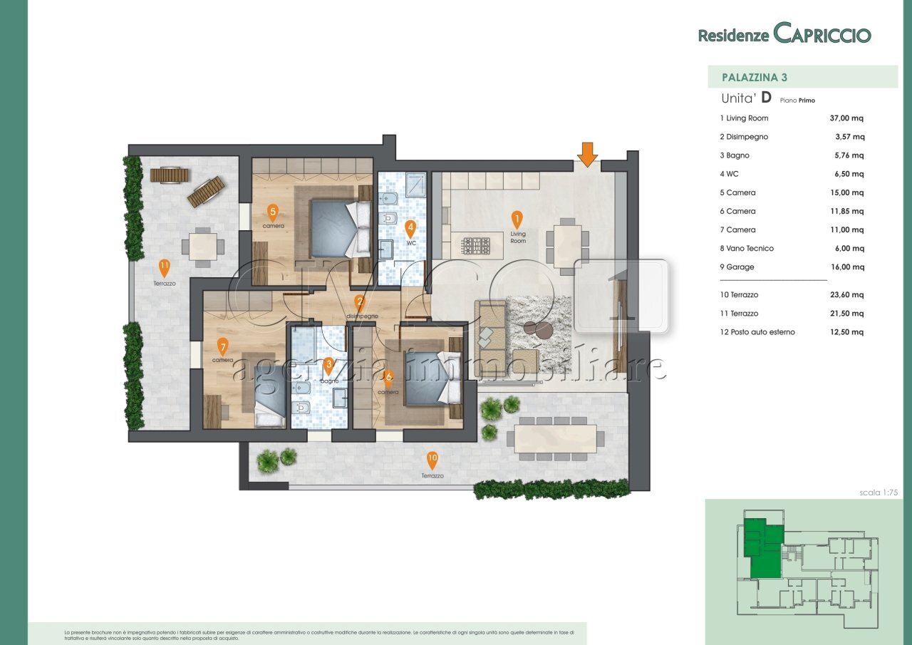PLANIMETRIA - Appartamento Via Capriccio, Vigonza - planimetria 1