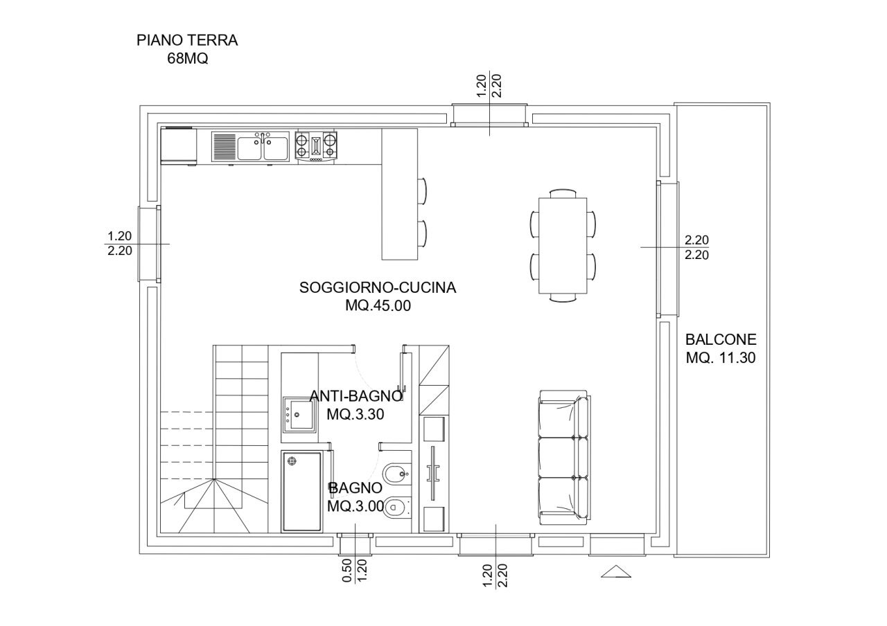 Pianta Piano Terra - Villa Via Fonte Ottone 11, Colonnella - planimetria 1