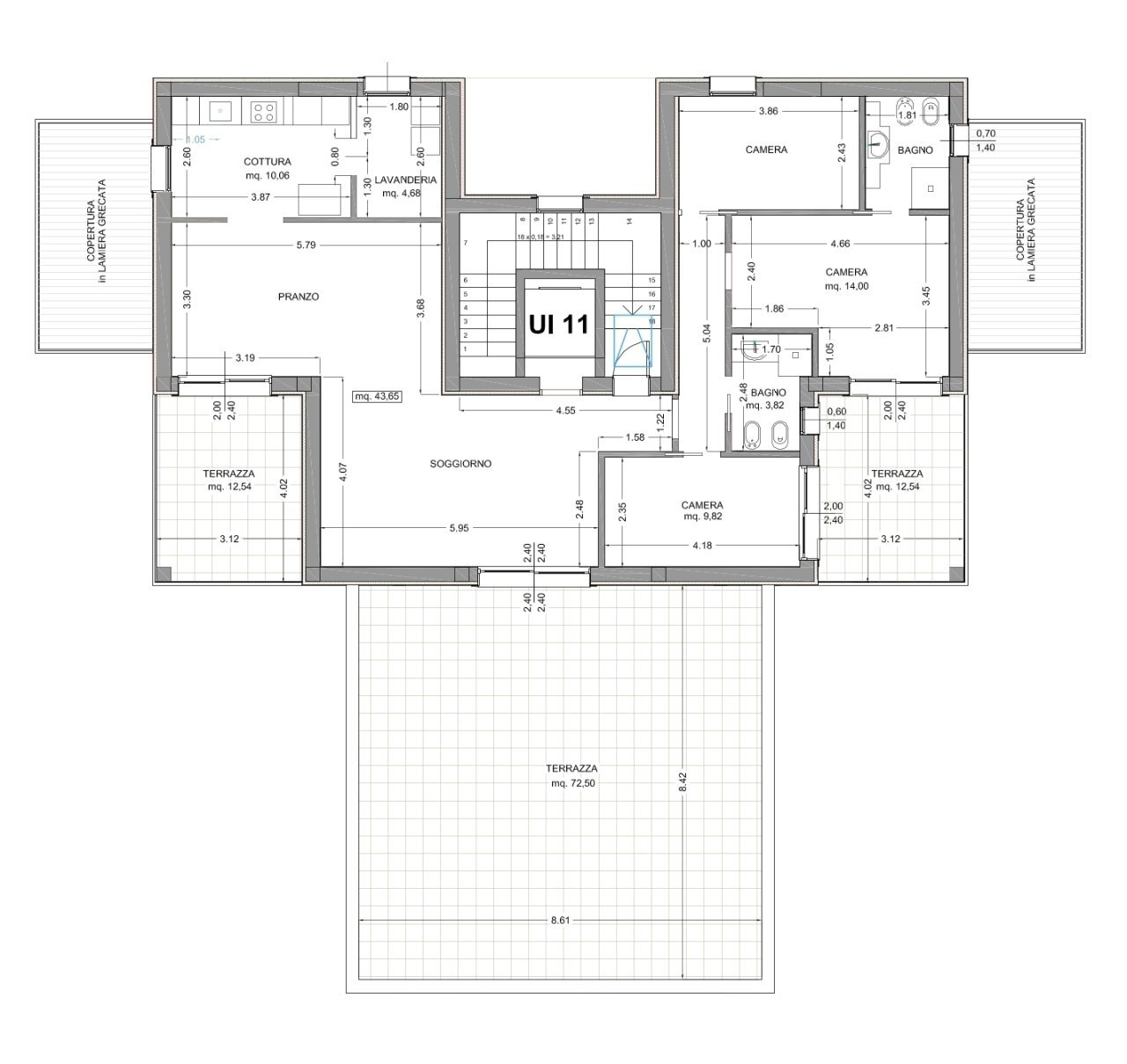 attico ultimo.jpg - Four-room apartment Via Senatore Diogene Valotti 4, Brescia - floor plans 1