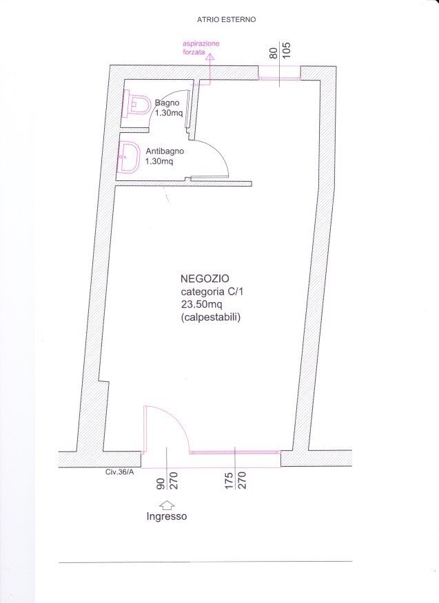 Plan Misure.jpg - Locale Commerciale Via dei Mille 44, Rimini - foto 2