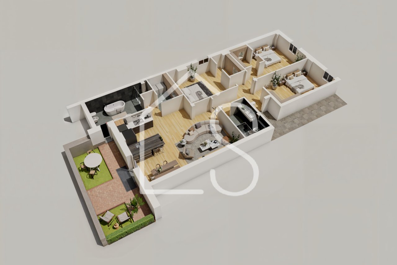 Pianta_3D_1.png - Appartamento via Azzo Gardino, Bologna - planimetria 1