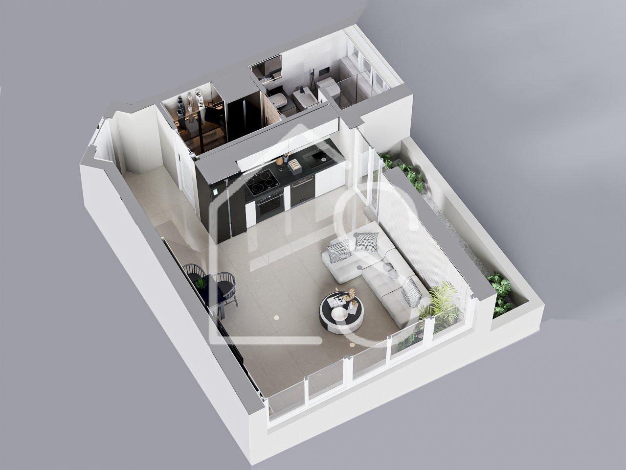 Unit-4_5.png - One-room apartment Bologna - floor plans 1