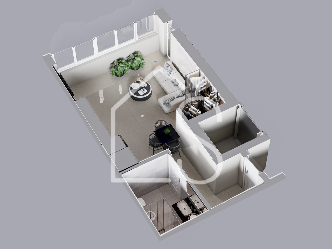 Unit-1_4.png - One-room apartment Bologna - floor plans 1