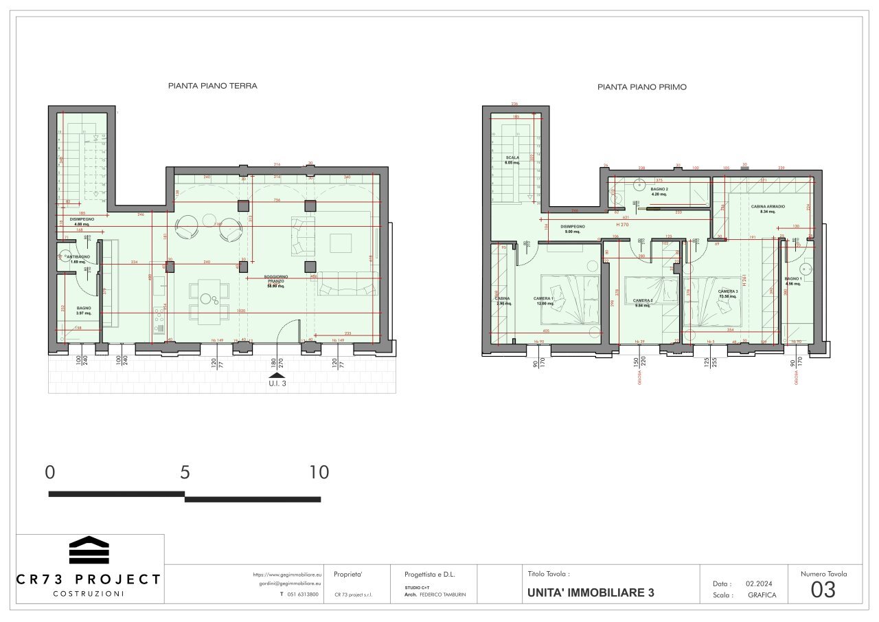 UNITA\' 3.jpg - Portion of a house via Zocca 1, San Lazzaro di Savena - floor plans 1