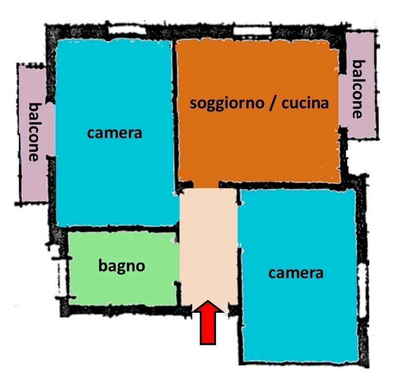 pianta - Three-room apartment Via del Lido 6, Casalecchio di Reno - floor plans 1