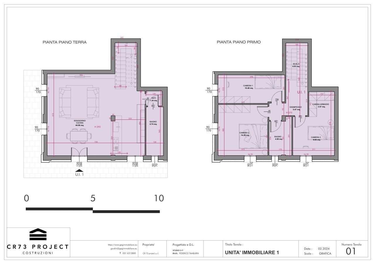 UNITA 1 - Semi-detached house via Zocca 1, San Lazzaro di Savena - floor plans 1