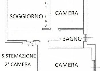 Planimetria sistemazione 2° camera - Three-room apartment Recco - photo 14