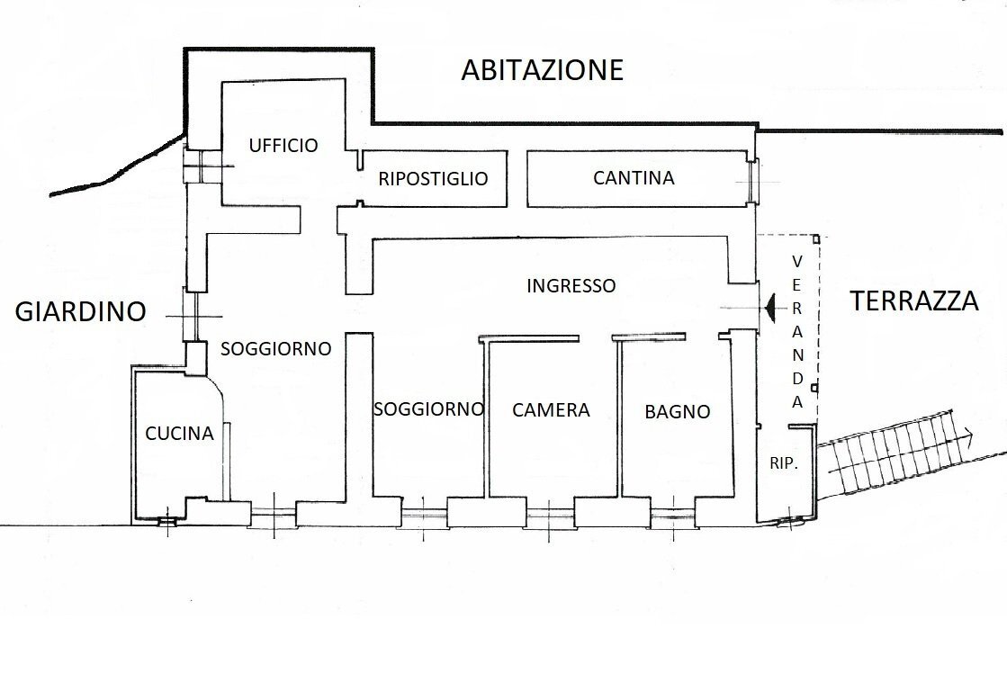 Piantina abitazione - Quadrilocale Recco - planimetria 1