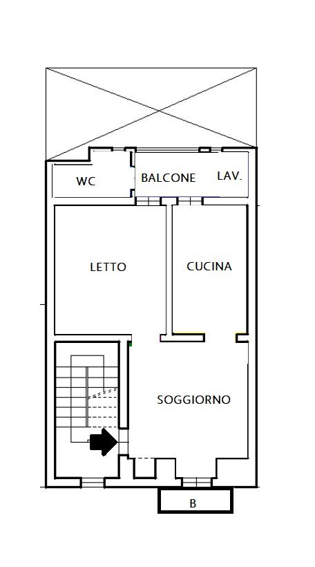 PLANIMETRIA - Bilocale Via San Martino 62, Monopoli - planimetria 1