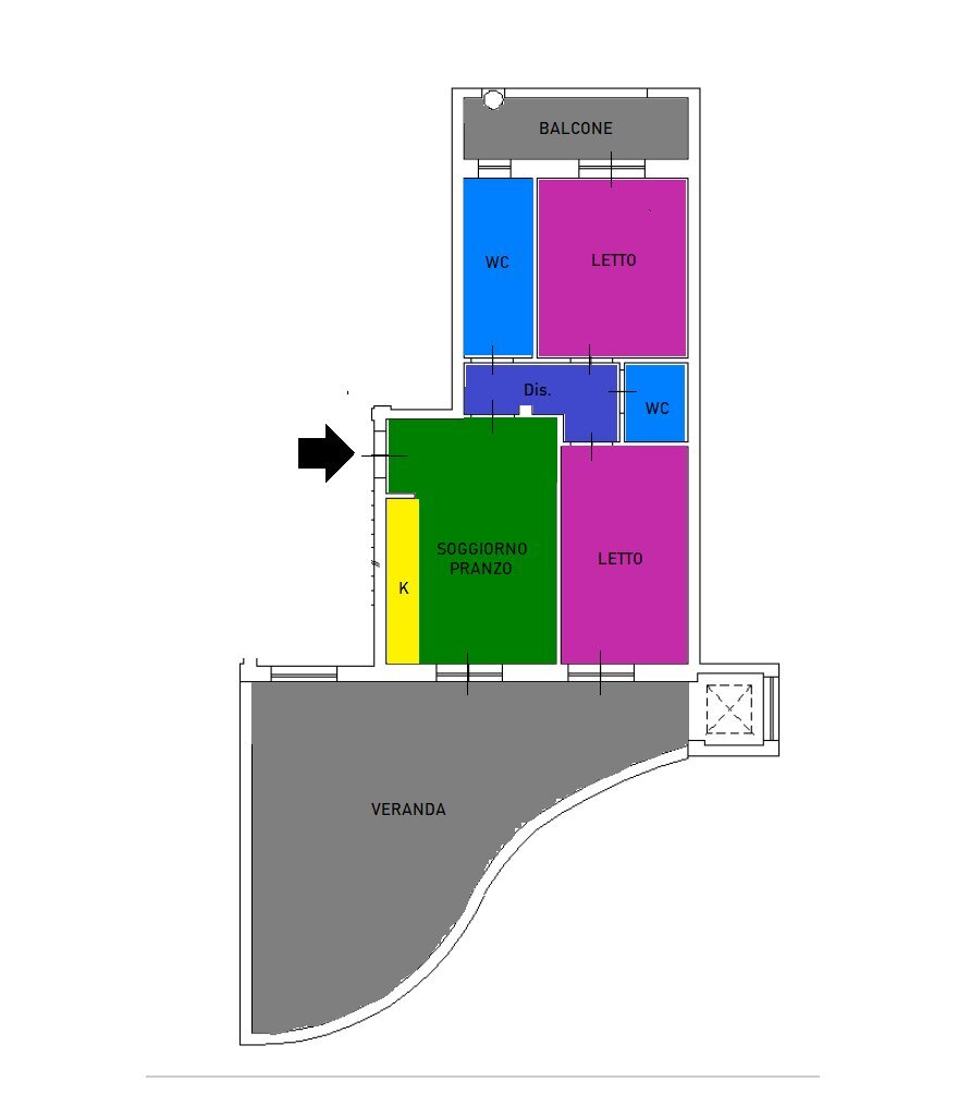 planimetria - Trilocale Largo Fontanelle, Monopoli - planimetria 1