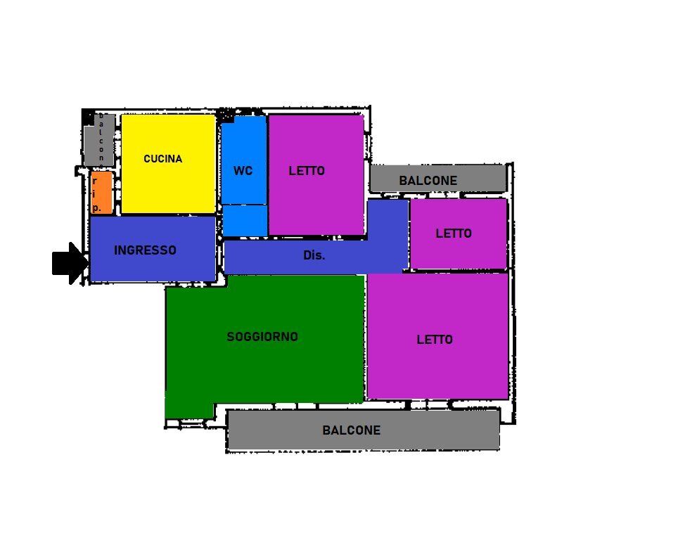 planimetria - Four-room apartment Via Padre Manghisi 36, Monopoli - floor plans 1