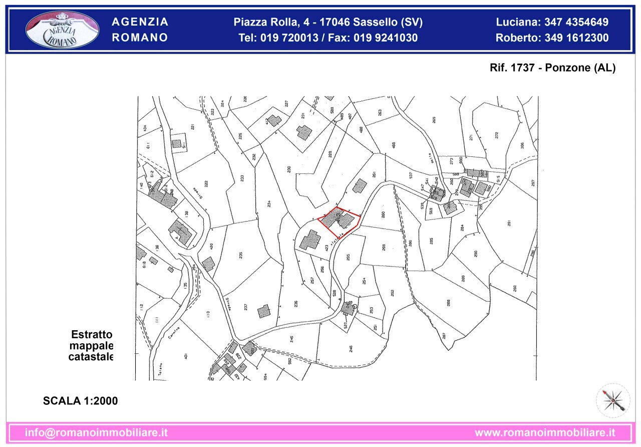 Rif 1737 estratto mappa catastale.jpg - Villa Strada La Colla Moravia 60, Ponzone - planimetria 1