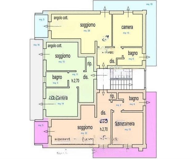 1.jpg - Three-family Villa Strada Canelli 66, Costigliole d'Asti - floor plans 1