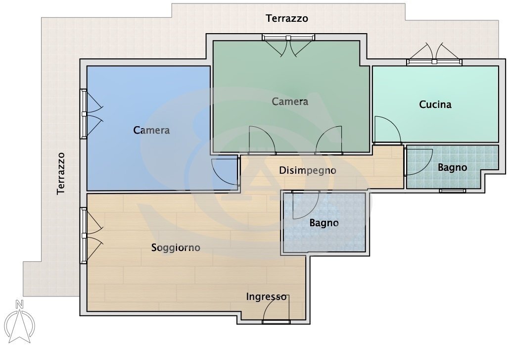 Planimetria.jpg - Four-room apartment Corso Regina Margherita 39, Ospedaletti - floor plans 1