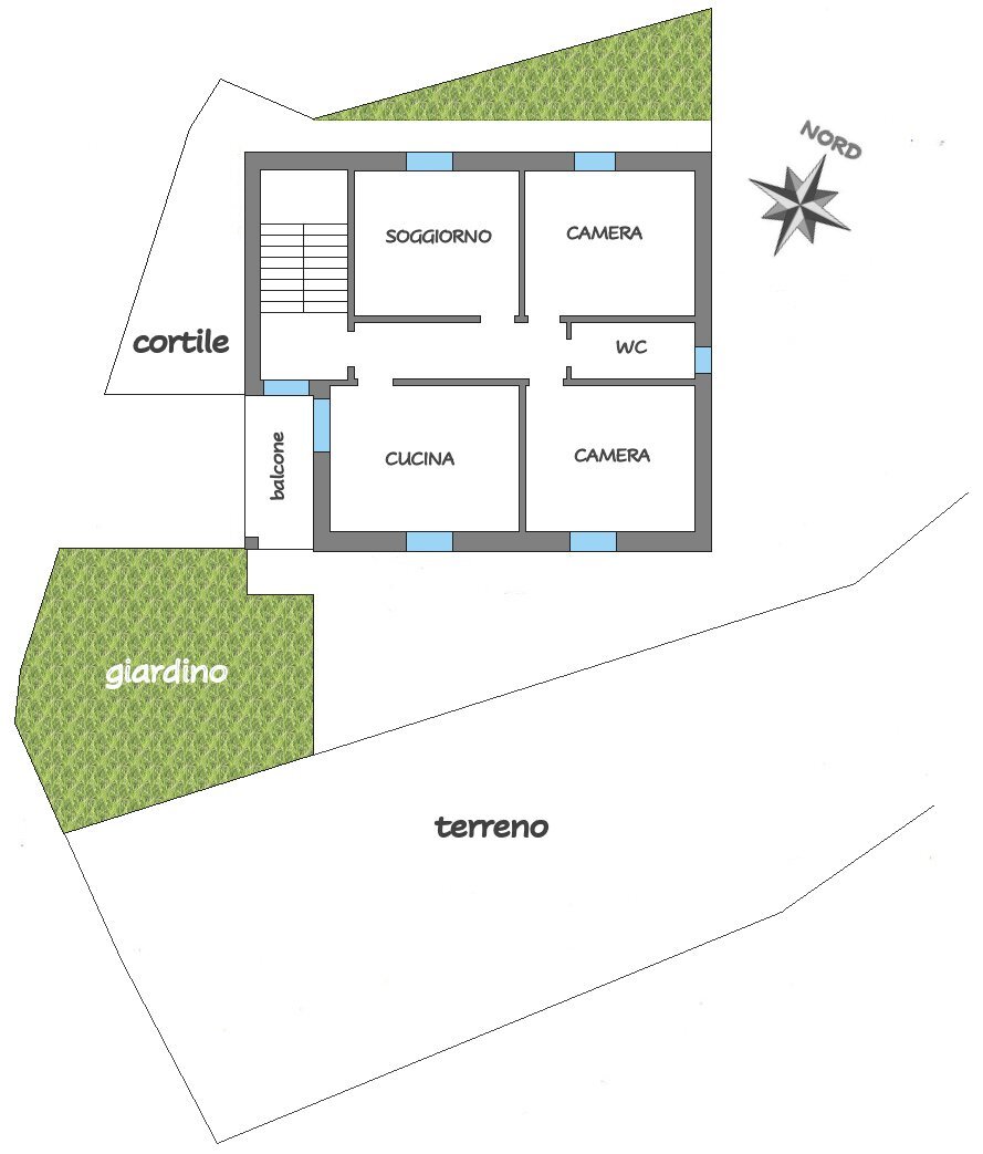 plan 1a.jpg - Four-room apartment Via Carotole 26, Castiglione Chiavarese - floor plans 1