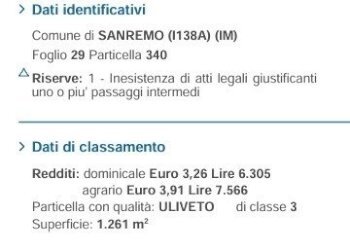 dati Catastali TERRENO.jpg - Rustico Via Val D'Olivi 185, Sanremo - foto 15