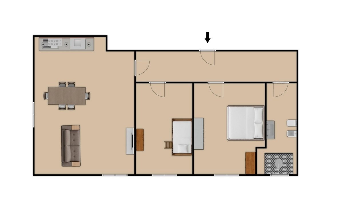 Piantina - Trilocale Via Provinciale 194, Chiusa di Pesio - planimetria 1