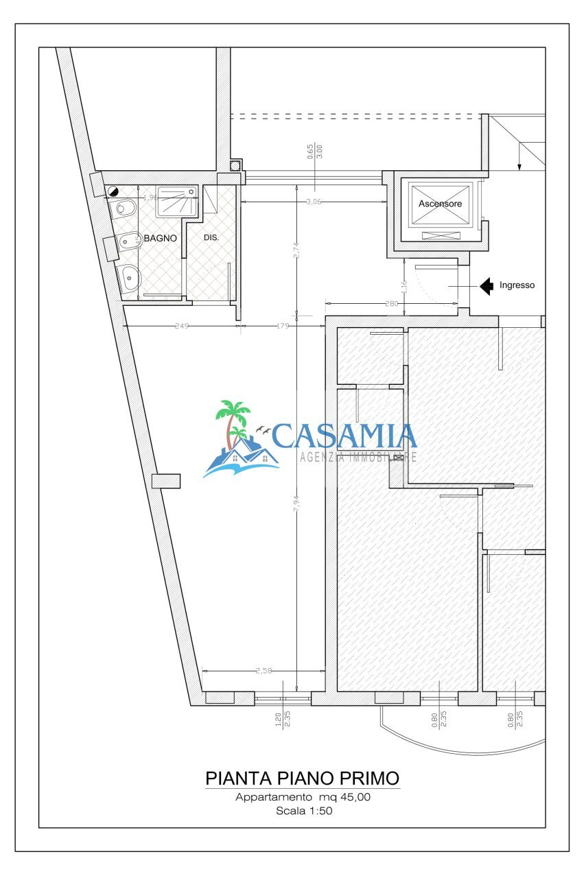 Abitazione uso ufficio San Benedetto Del Tronto Ag - Ufficio Via Luciano Manara, San Benedetto del Tronto - planimetria 1