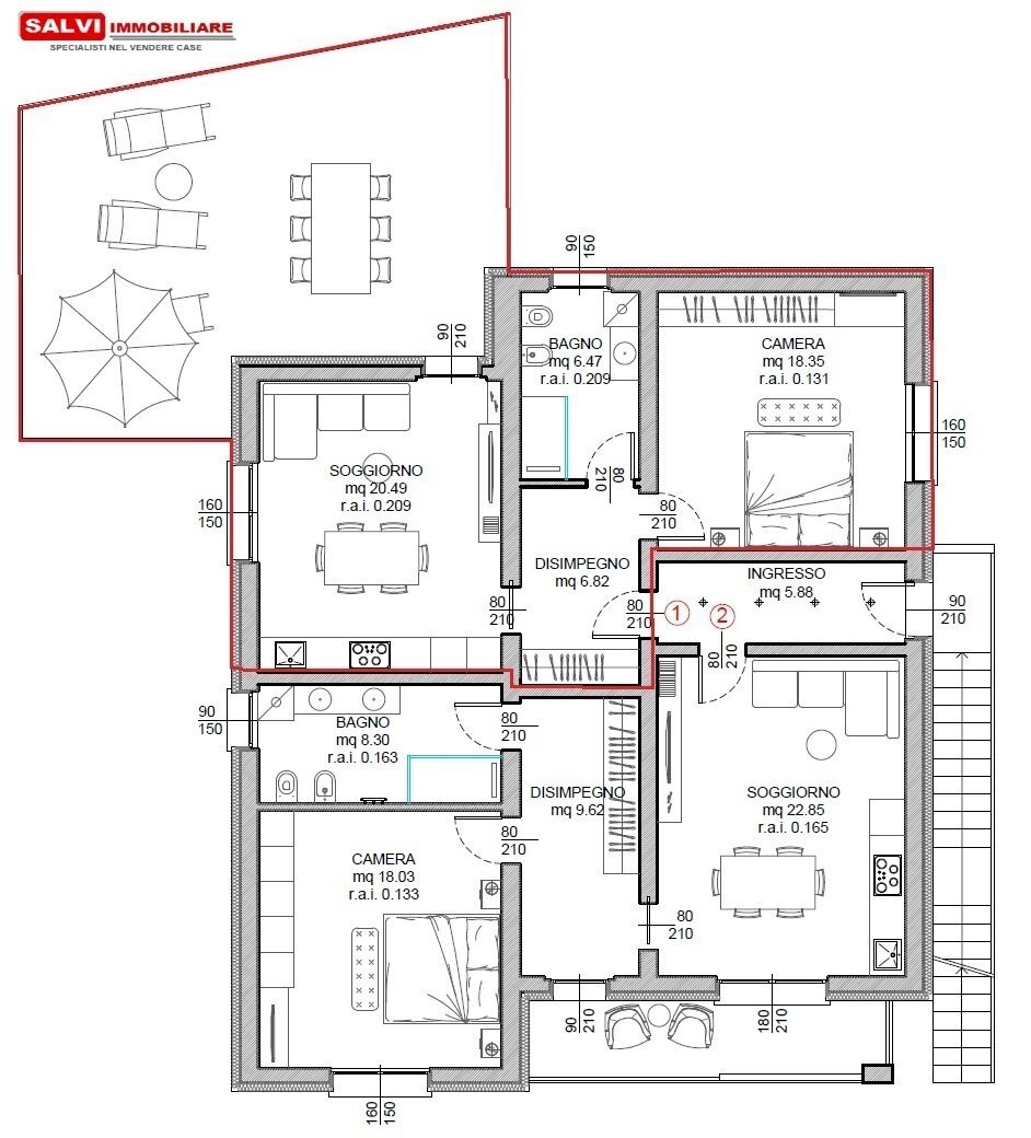 Bilocale con terrazza.jpg - Bilocale via Quarena 180, Gavardo - planimetria 1