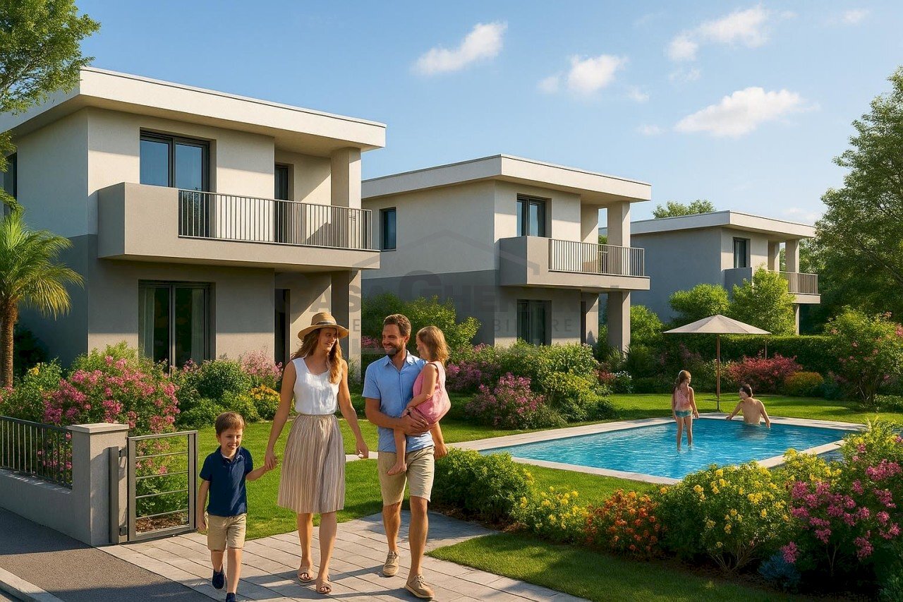 vista con piscina.jpg - Three-room apartment Via Giuseppe Garibaldi, Bonate Sotto - photo 2