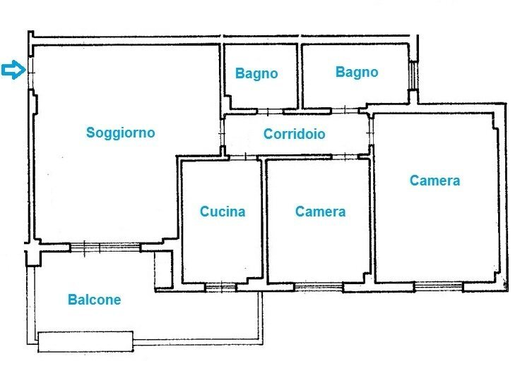 Planimetria app.jpg - Trilocale Via Giuseppe Rosaccio 103, Roma - planimetria 1