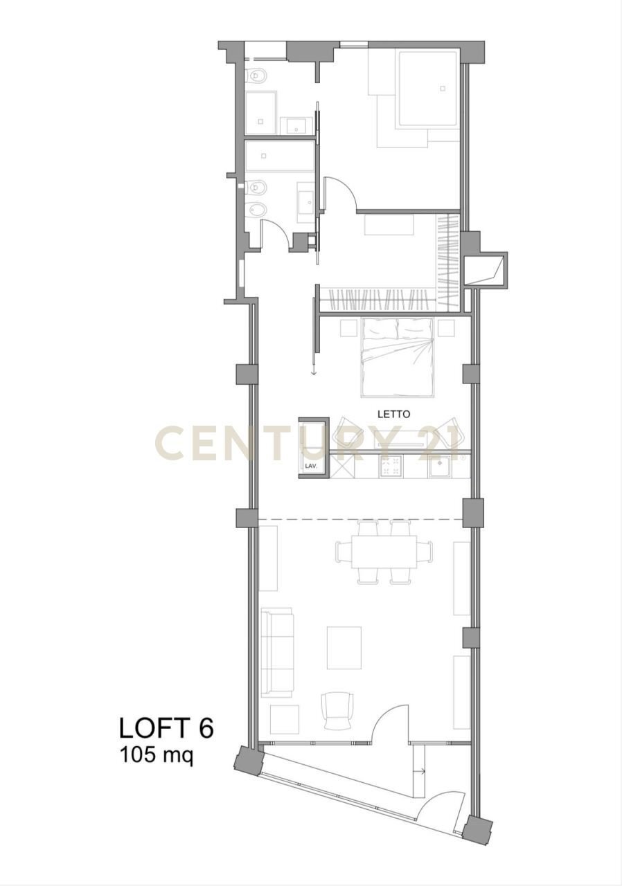 Planimetria Via dell\' Olmata - Loft Via dell'Olmata 30, Roma - floor plans 1