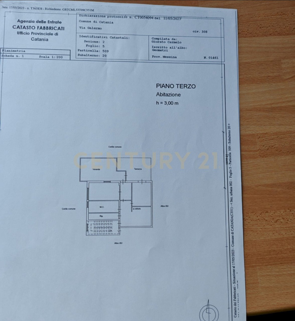 PLN VIA GALERO 308.jpg - Appartamento Via Galermo 308, Catania - planimetria 1