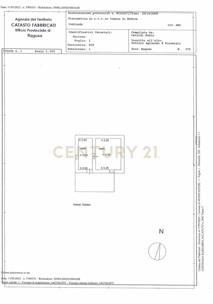 Relazione descrittiva Baglieri Giorgio fg 1 Modica - Rustico SP104, Modica - planimetria 1