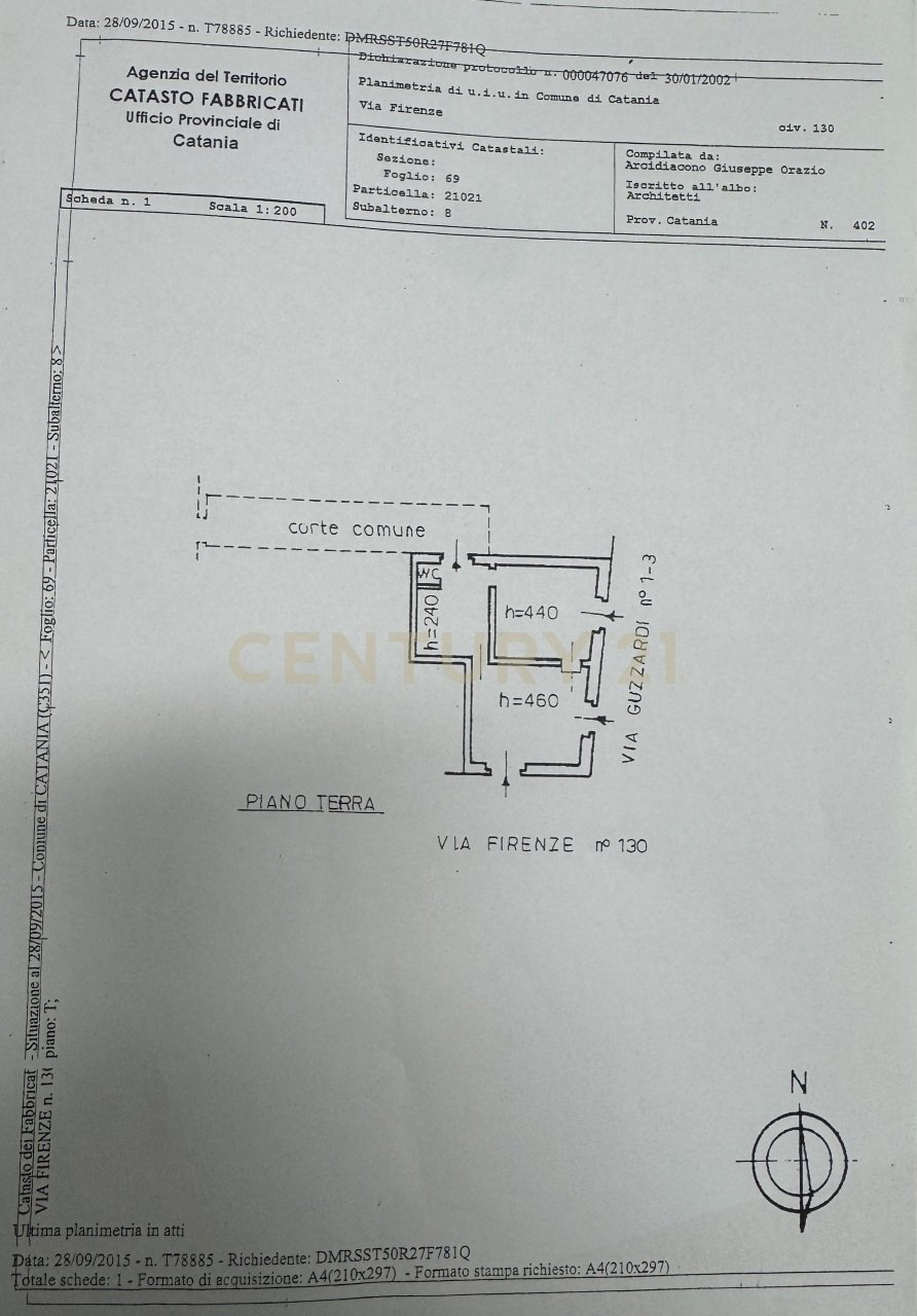 PLANIMETRIA VIA FIRENZE.jpg - Non Alimentare Via Firenze 130, Catania - planimetria 1
