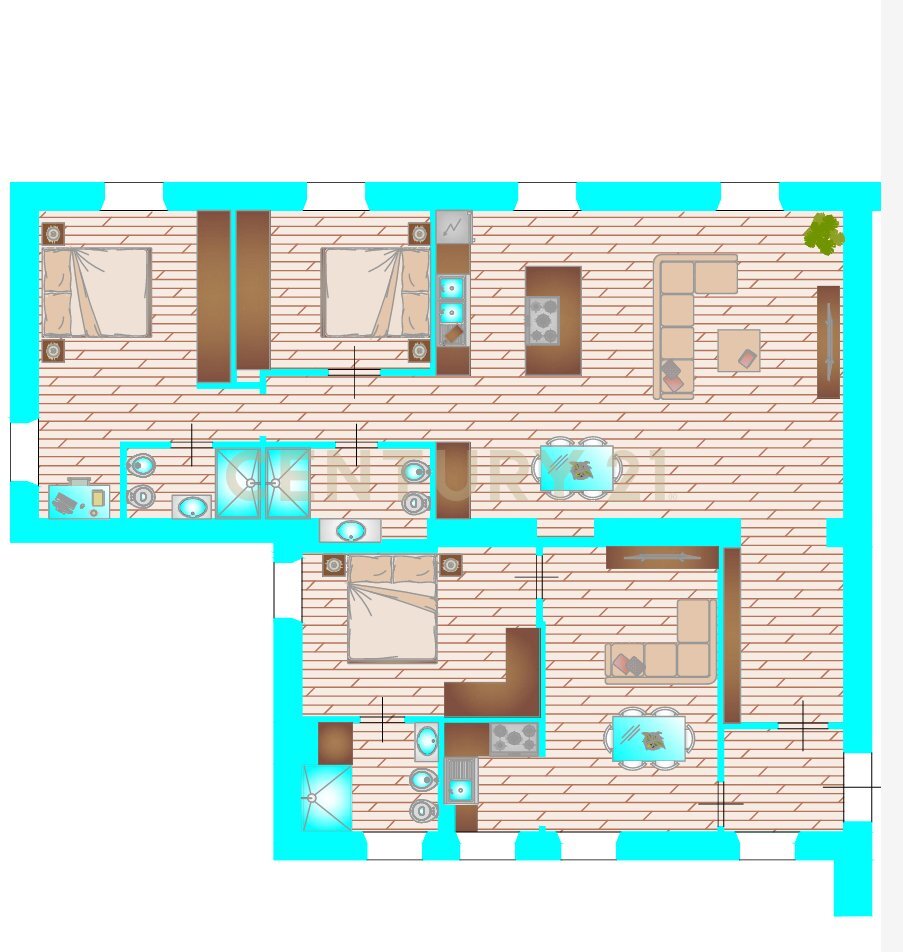 rendering 2 appartamenti.jpeg - Attico Via Francesco Crispi 25, Grosseto - planimetria 1