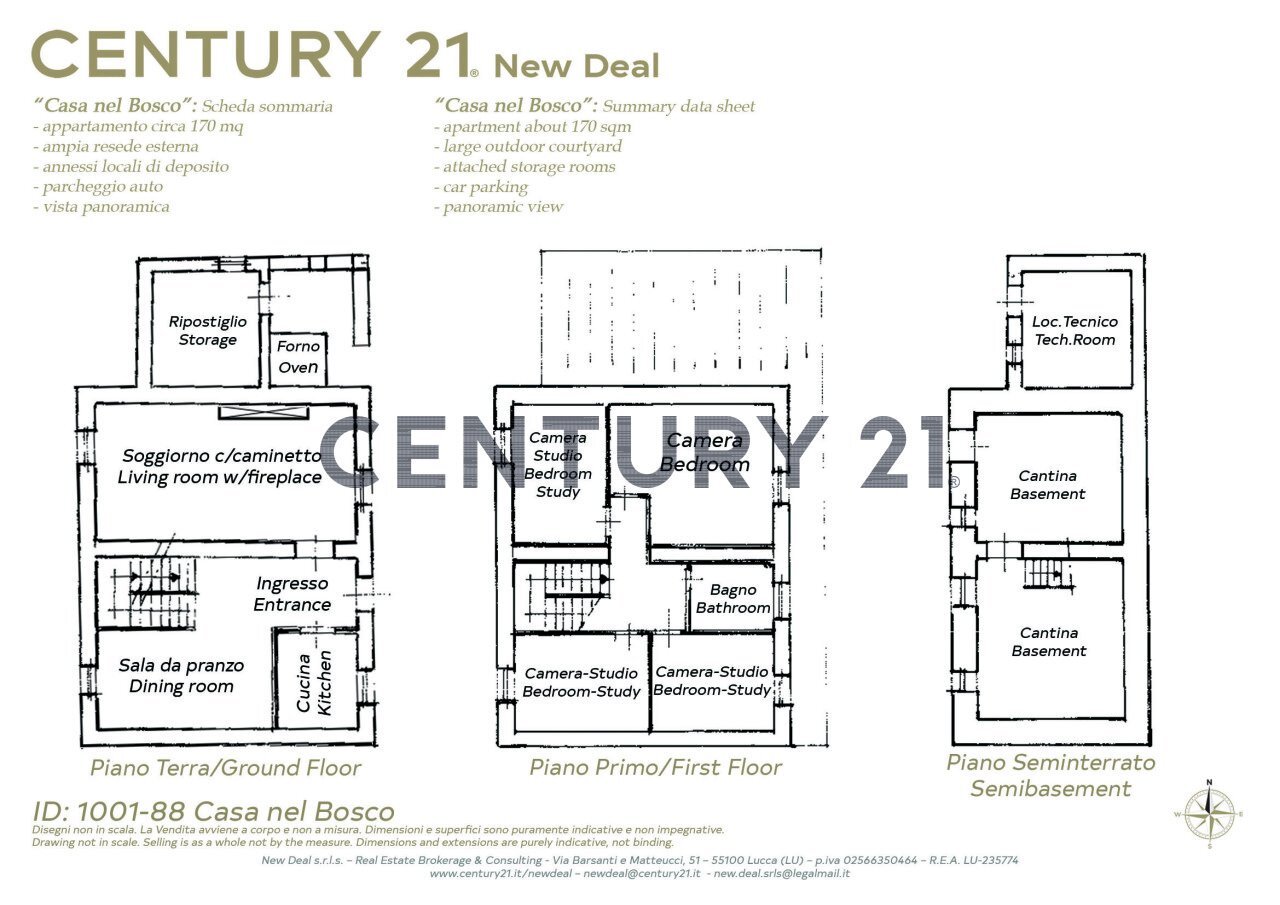 Planimetria Casa Padronale - Casale Frazione Colognora snc, Pescaglia - planimetria 1