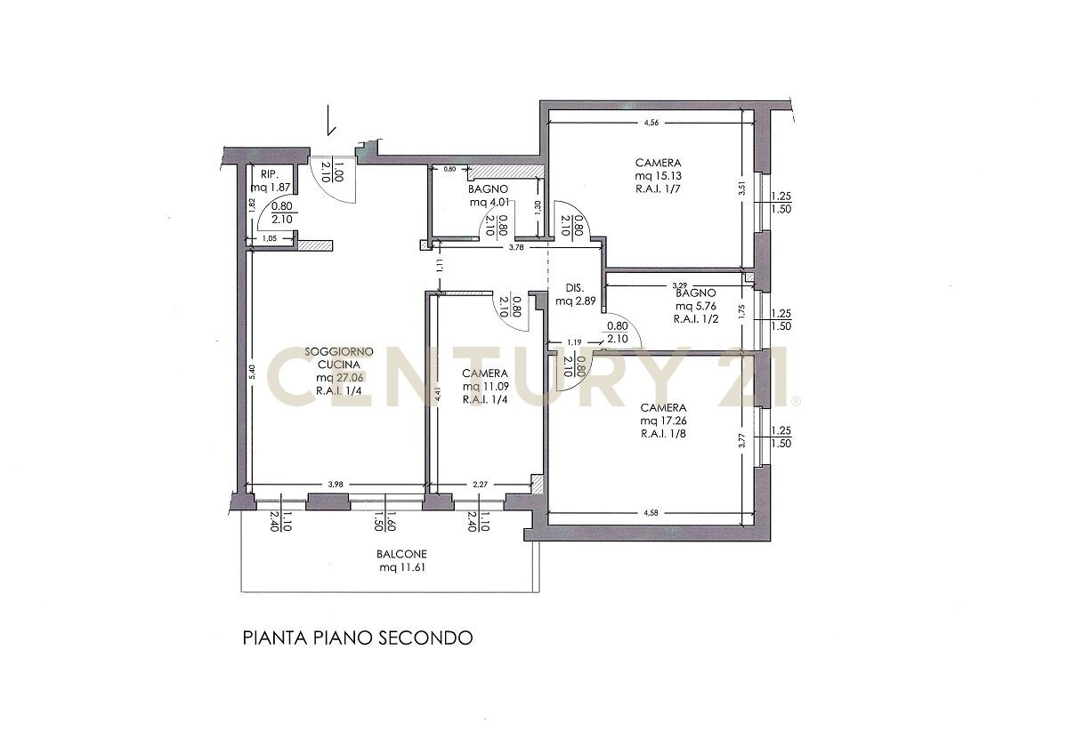 plan p.2_001.jpg - Quadrilocale Via Merano 22, Verona - planimetria 1