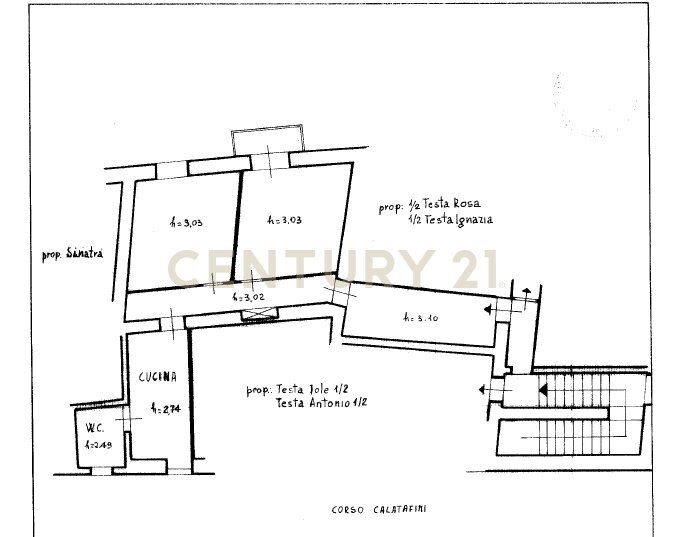 corsocalatafimiplan.png - Two-room apartment Corso Calatafimi 1171, Palermo - floor plans 1
