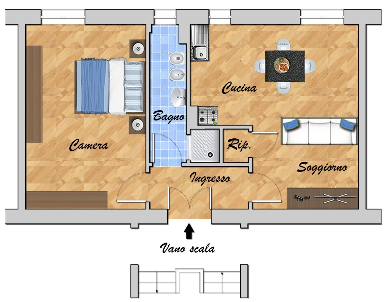 RIF. 3336 - VIA MARONCELLI 1-RITT.jpg - Quadrilocale VIA PIERO MARONCELLI 1, Genova - planimetria 1