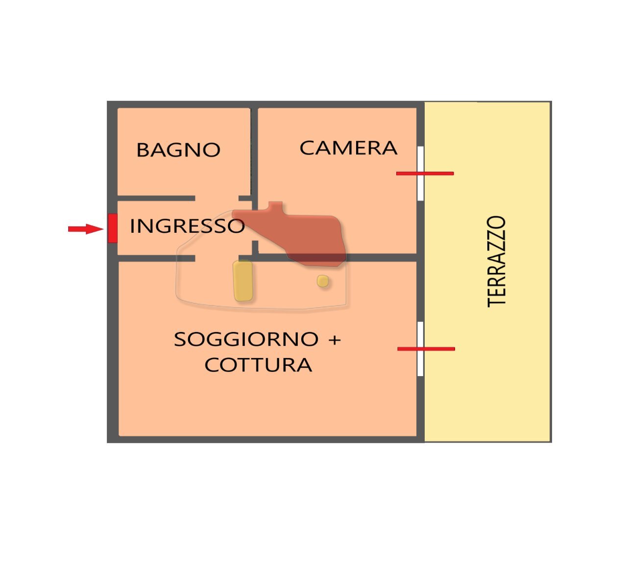 planimetria - Bilocale Via Franco Alfano 35, Sanremo - planimetria 1