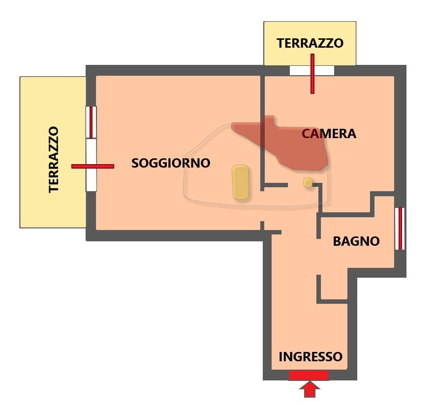 planimetria - Two-room apartment CORSO DEGLI INGLESI 370, Sanremo - floor plans 1