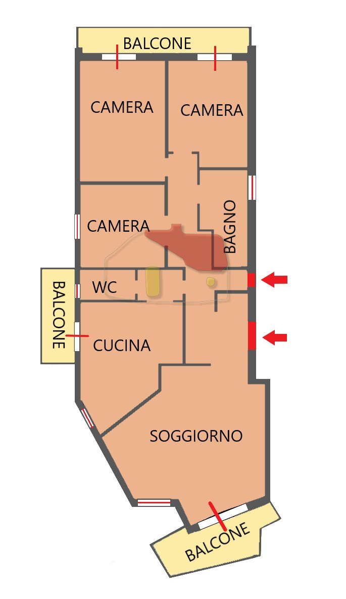 planimetria - Quadrilocale Via Padre Semeria 282, Sanremo - planimetria 1