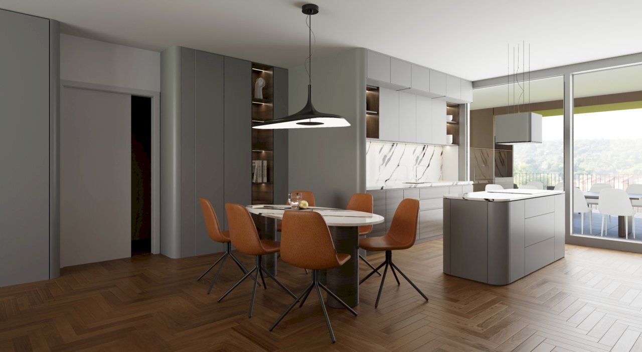 C2 - CUCINA SOGGIORNO.jpg - Quadrilocale Via Giammatteo 39, Lecce - foto 3