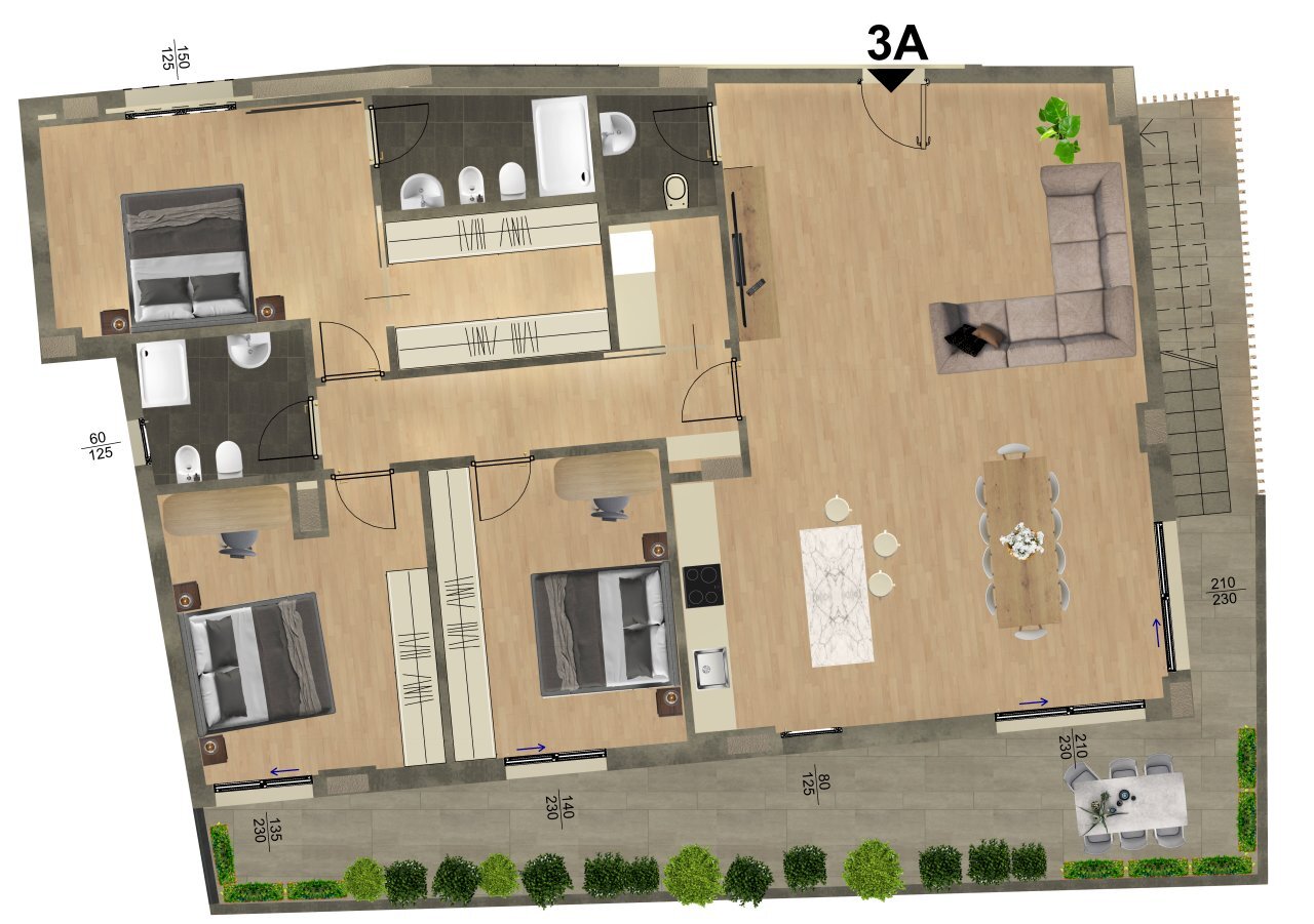 P3_3A_1.png - Attico Via Vincenzo Balsamo 6, Lecce - planimetria 1