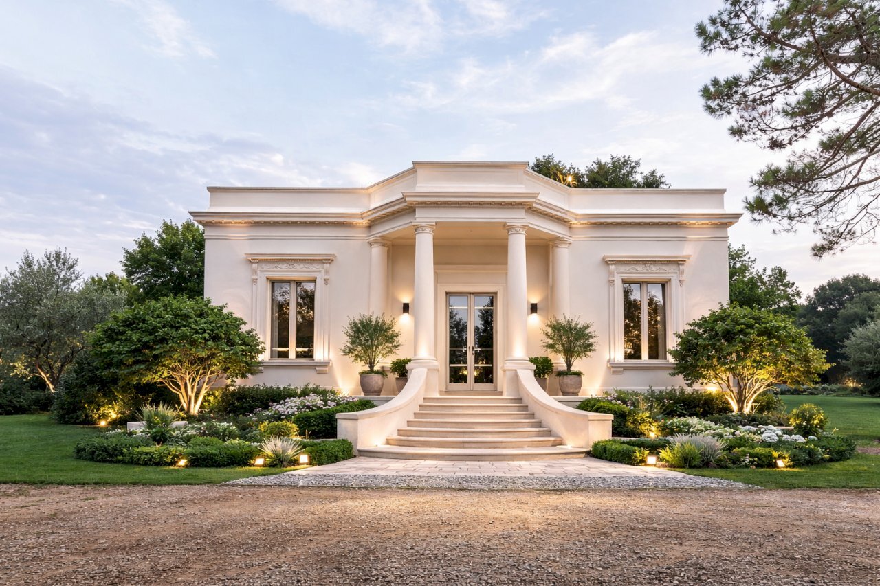 Villa neoclassica con giardino curato.png - Casale Via Messapia 8, Monteroni di Lecce - foto 1