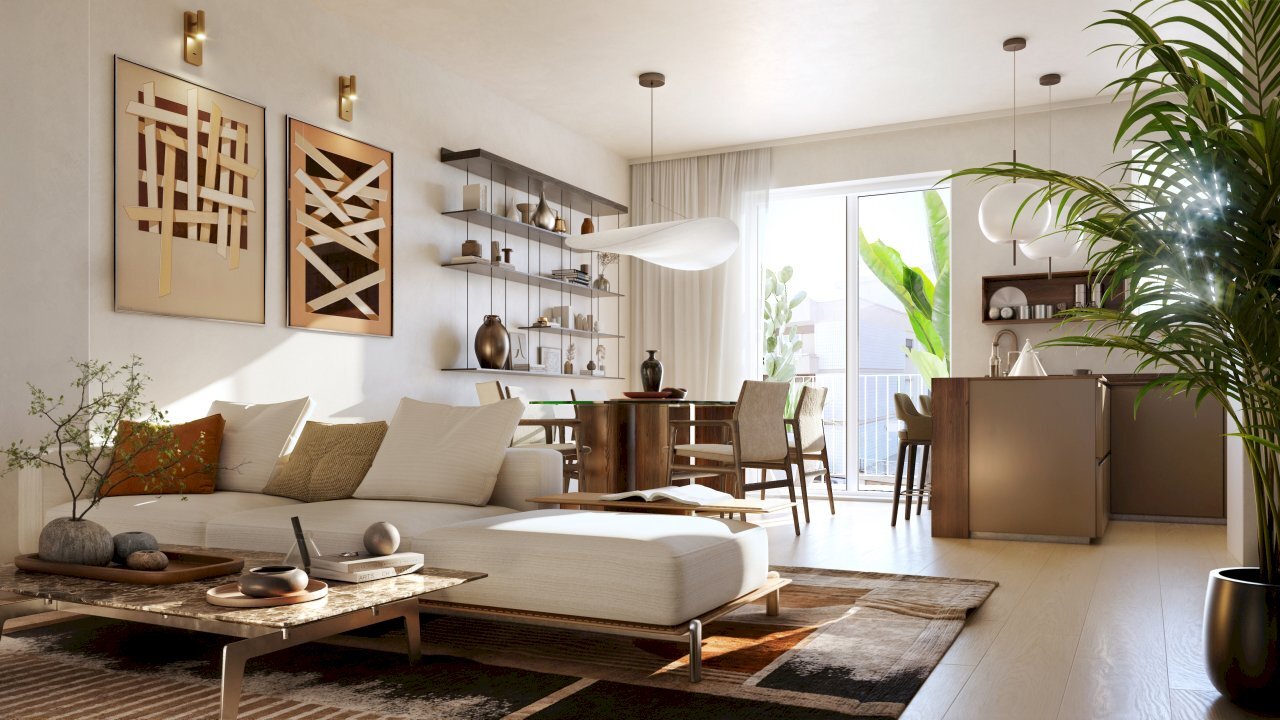 INT 01_P1_LUMIA_SOGGIORNO DIVANO BIANCO.jpg - Bilocale Via SS. Giacomo e Filippo 8, Lecce - foto 2