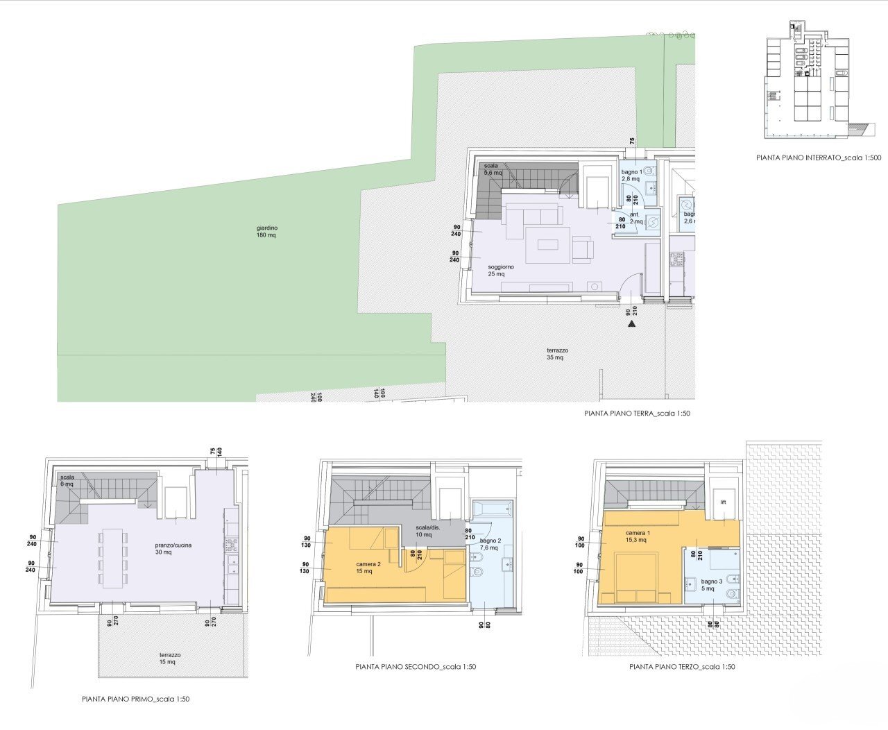 Planimetria torretta quadrilocale - Three-room apartment Via Leonardo da Vinci 0, Erba - photo 2