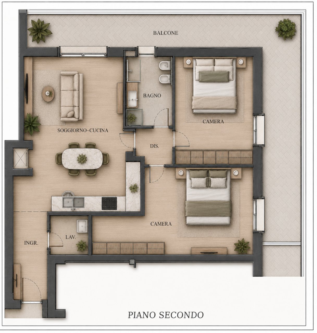 Planimetria - Four-room apartment Cesena - floor plans 1