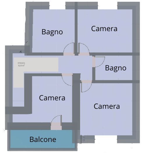 PLANIMETRIA - Portion of a house Via Meldola  20, Cesena - floor plans 1