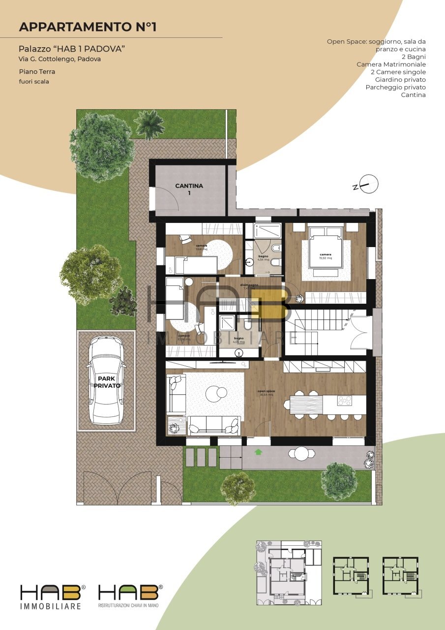 Planimetria Piano Terra- HAB 1 Padova_page-0001.jp - Four-room apartment Via San Giuseppe Cottolengo 6, Padova - photo 3