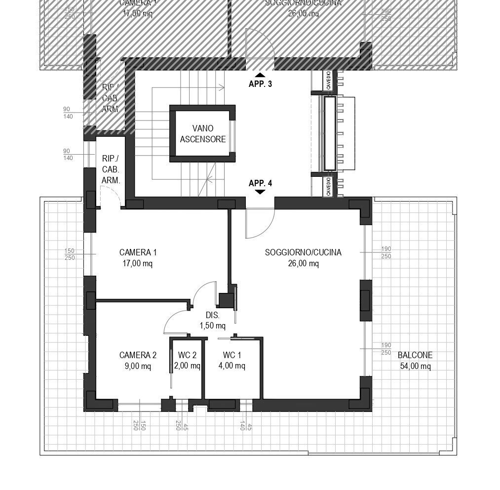planimetrie (1).jpg - Three-room apartment San Benedetto del Tronto - floor plans 1